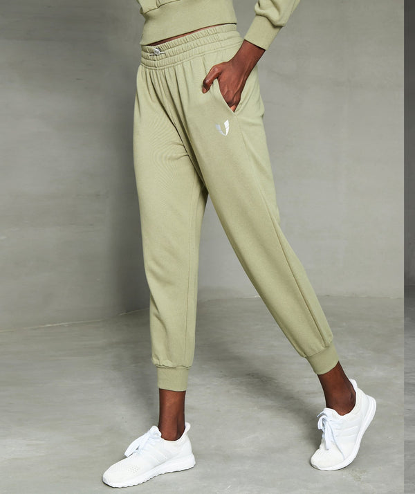 Ribbed Cuff Jogger Pants In Olive