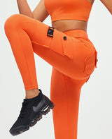 Cargo Fitness Leggings - Orange